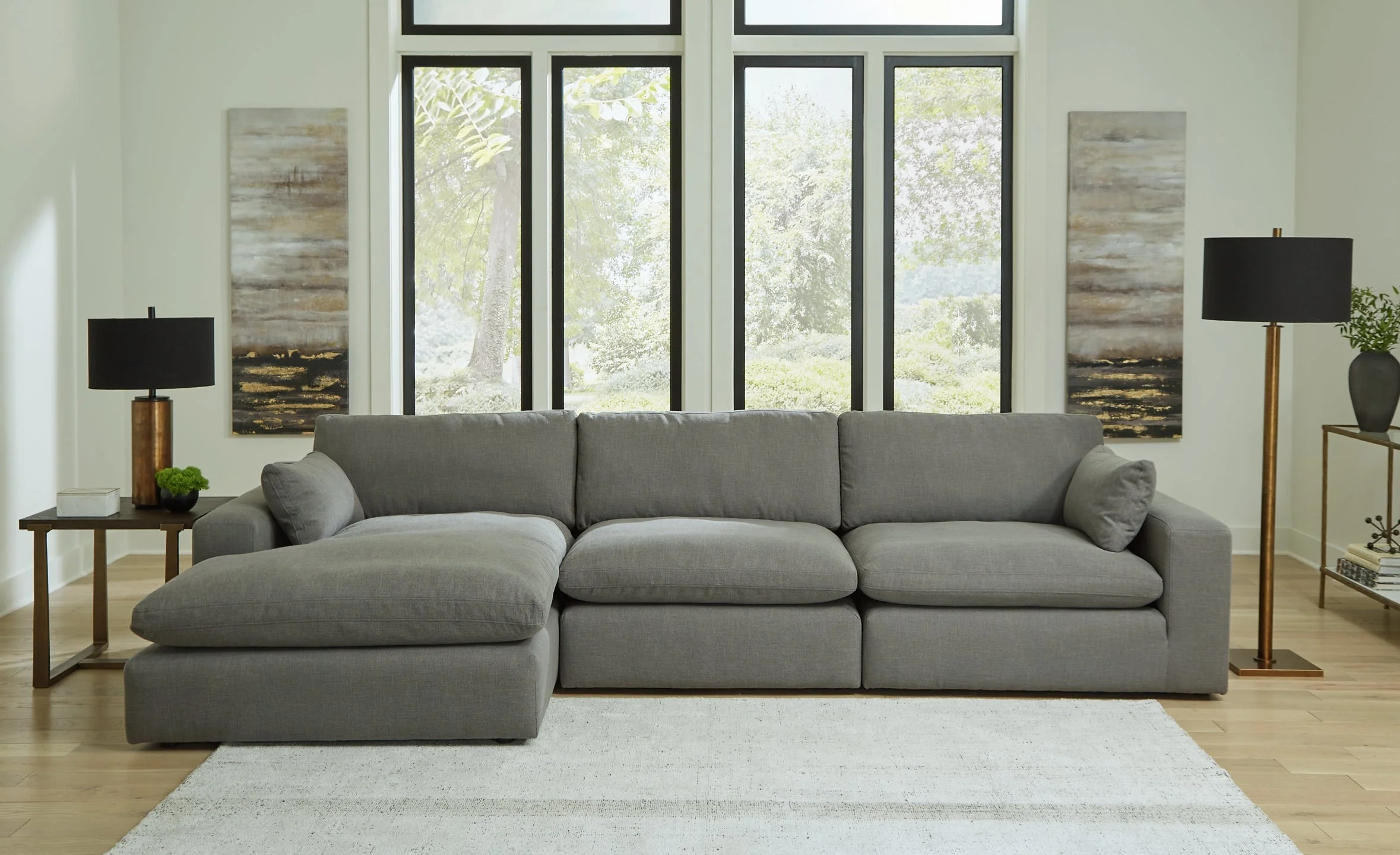 Elyza 3-Piece Sectional with Ottoman - Image 3