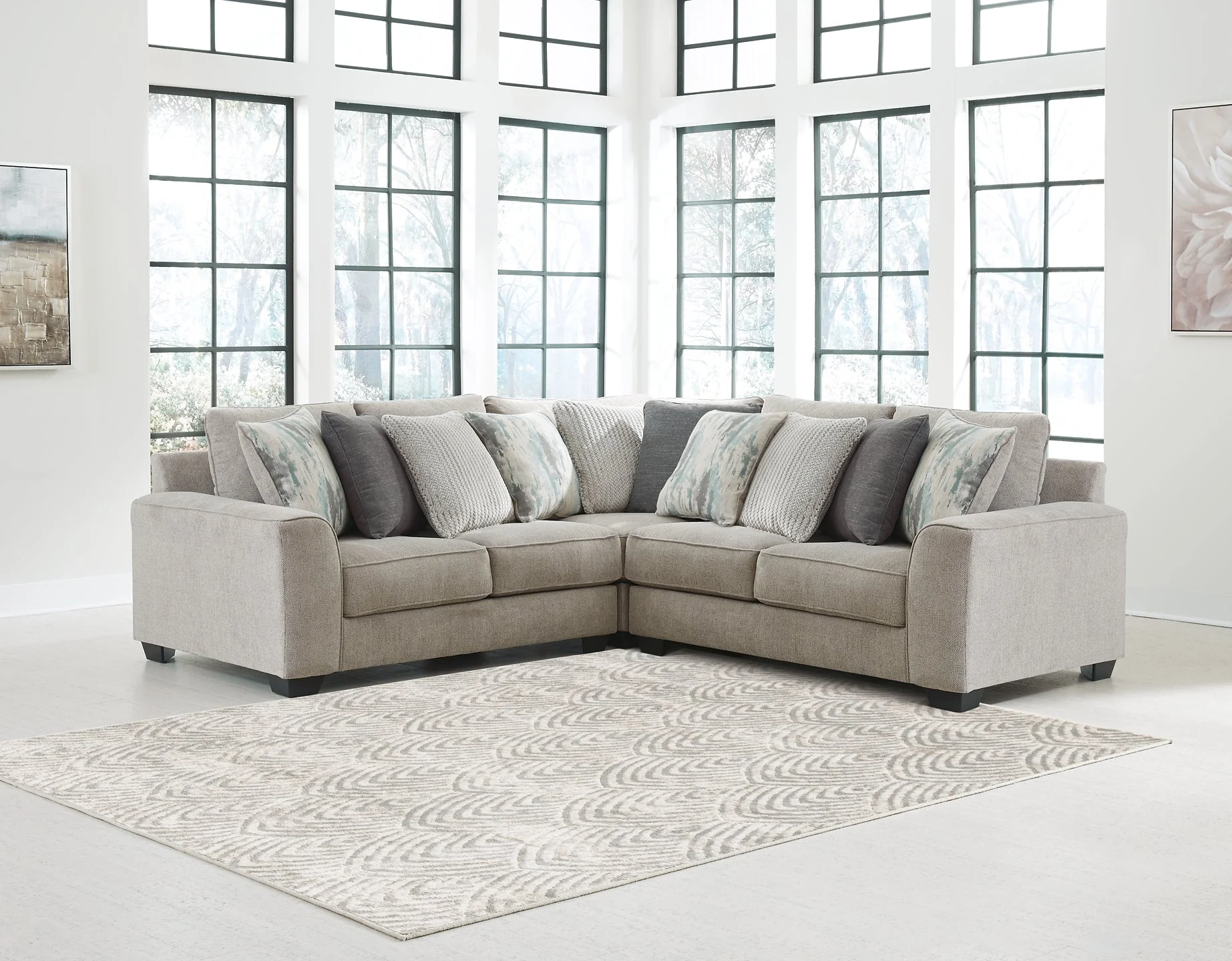 Ardsley 3-Piece Sectional with Ottoman - Image 6