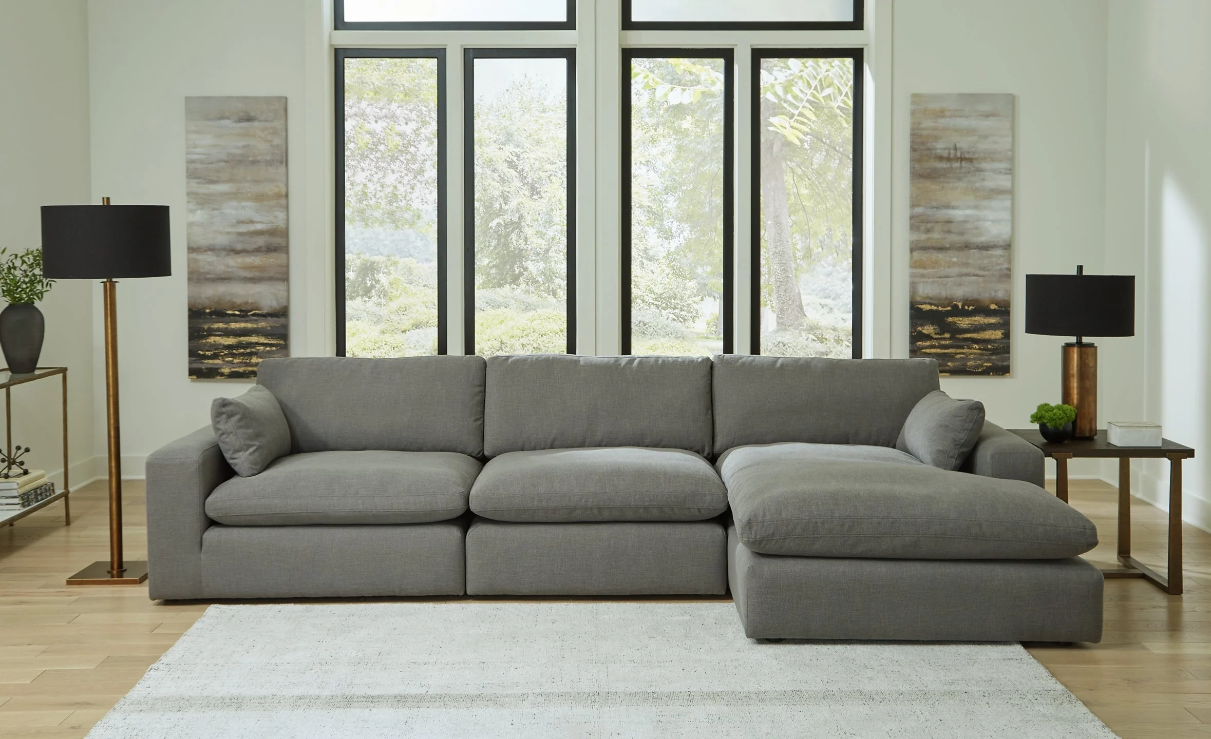 Elyza 3-Piece Sectional with Ottoman - Image 4