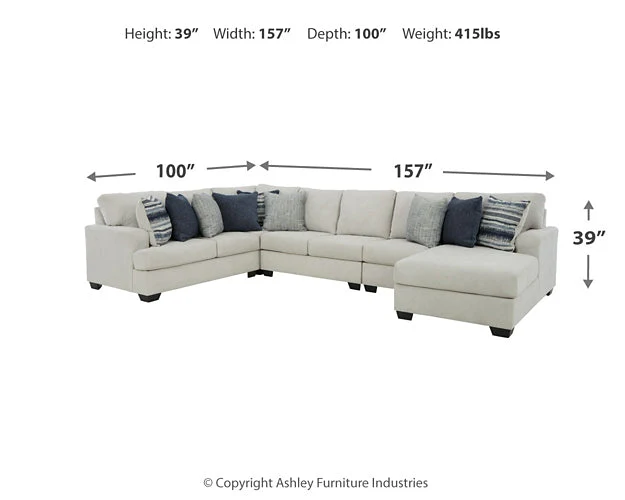 Lowder 5-Piece Sectional with Ottoman - Image 11