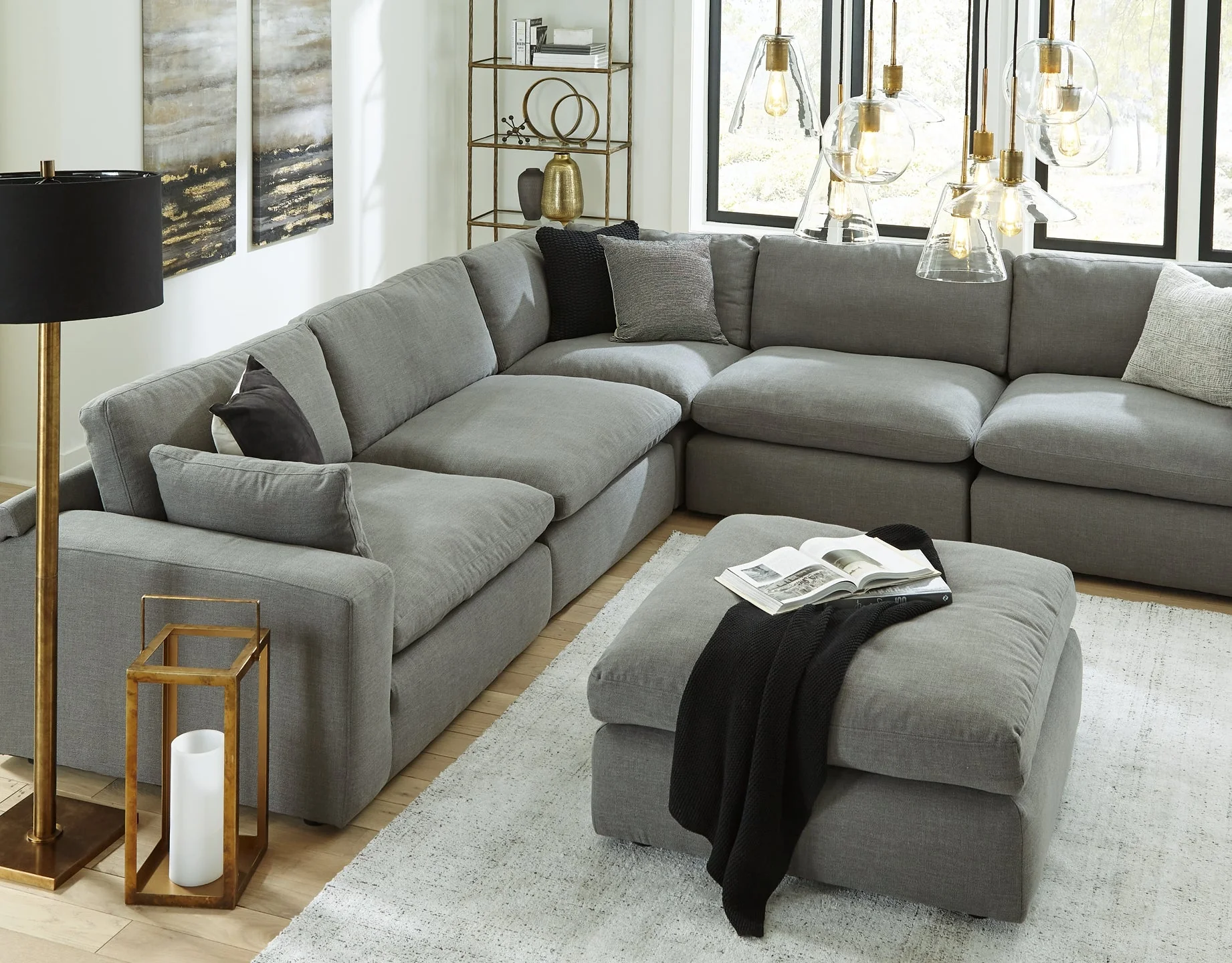 Elyza 5-Piece Sectional with Ottoman - Image 8