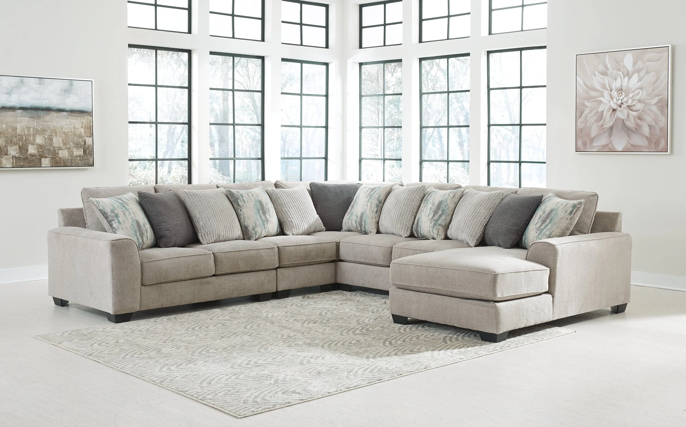 Ardsley 5-Piece Sectional with Ottoman - Image 5