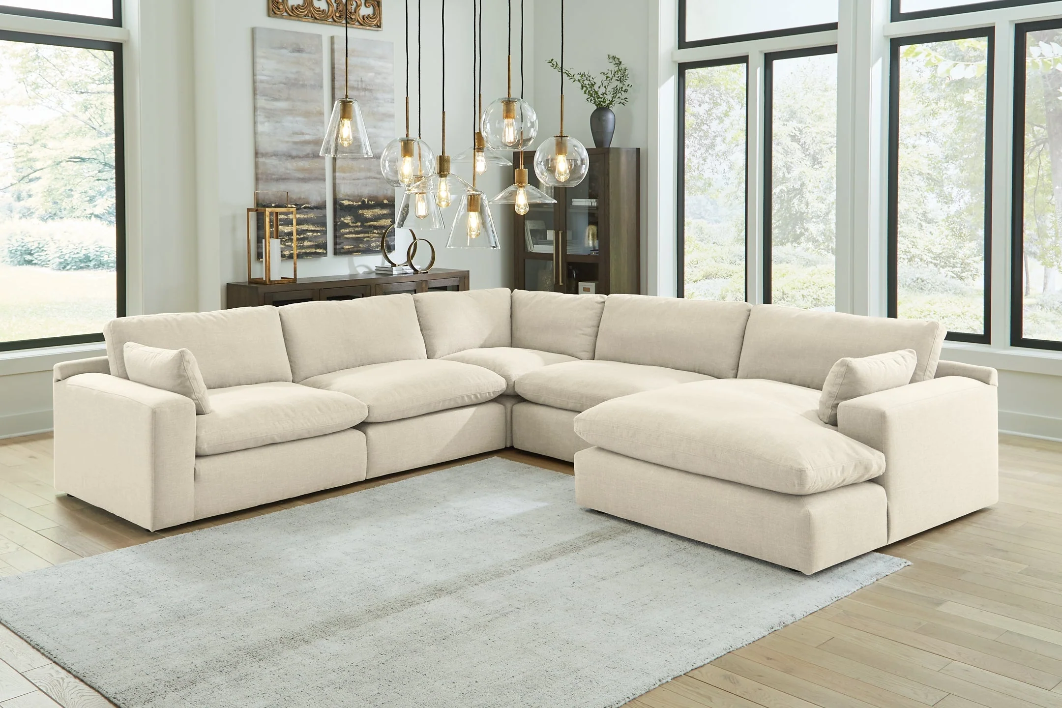 Elyza 5-Piece Sectional with Ottoman - Image 5