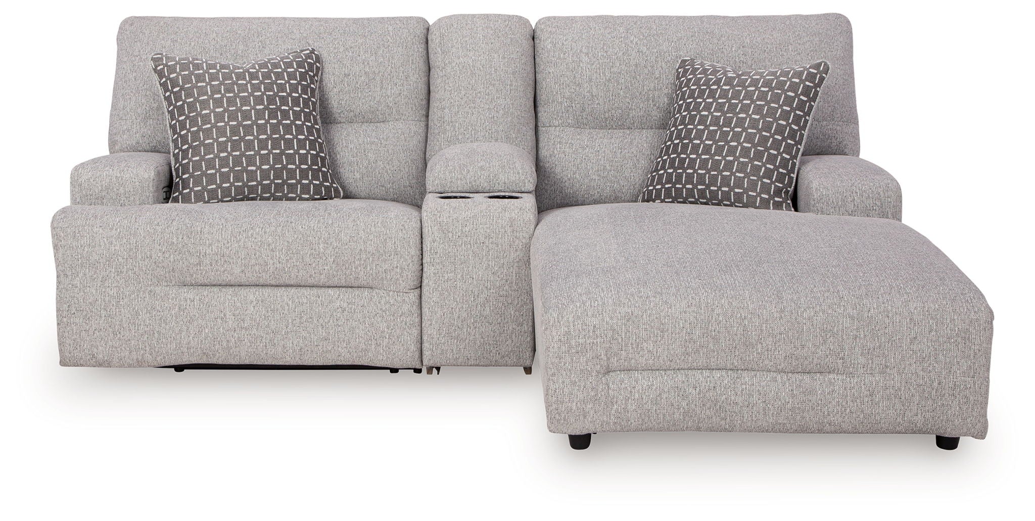 Acklen Place - 4 Pc. - 3-Piece Power Reclining Sectional Sofa With Raf Chaise, Wide Seat Power Recliner - Pewter - Image 2