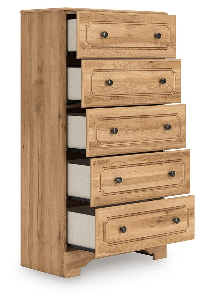 Aleaport - Five Drawer Chest - Warm Brown - Image 4