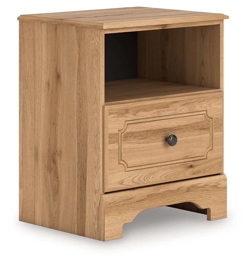 Aleaport - One Drawer Night Stand - Warm Brown - Image 2