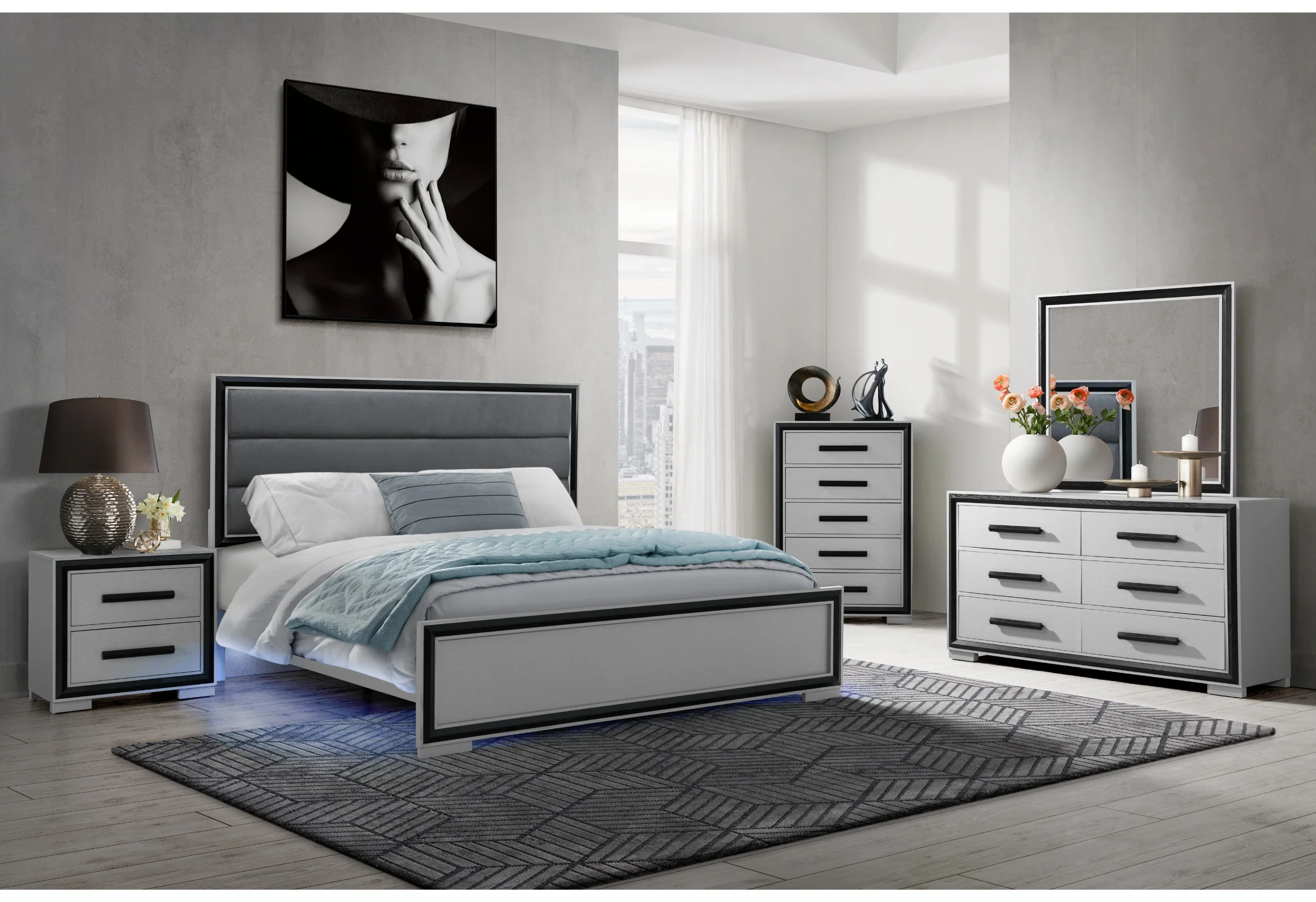 Amelia Dresser Mirror and Bed Choose Your Size!!