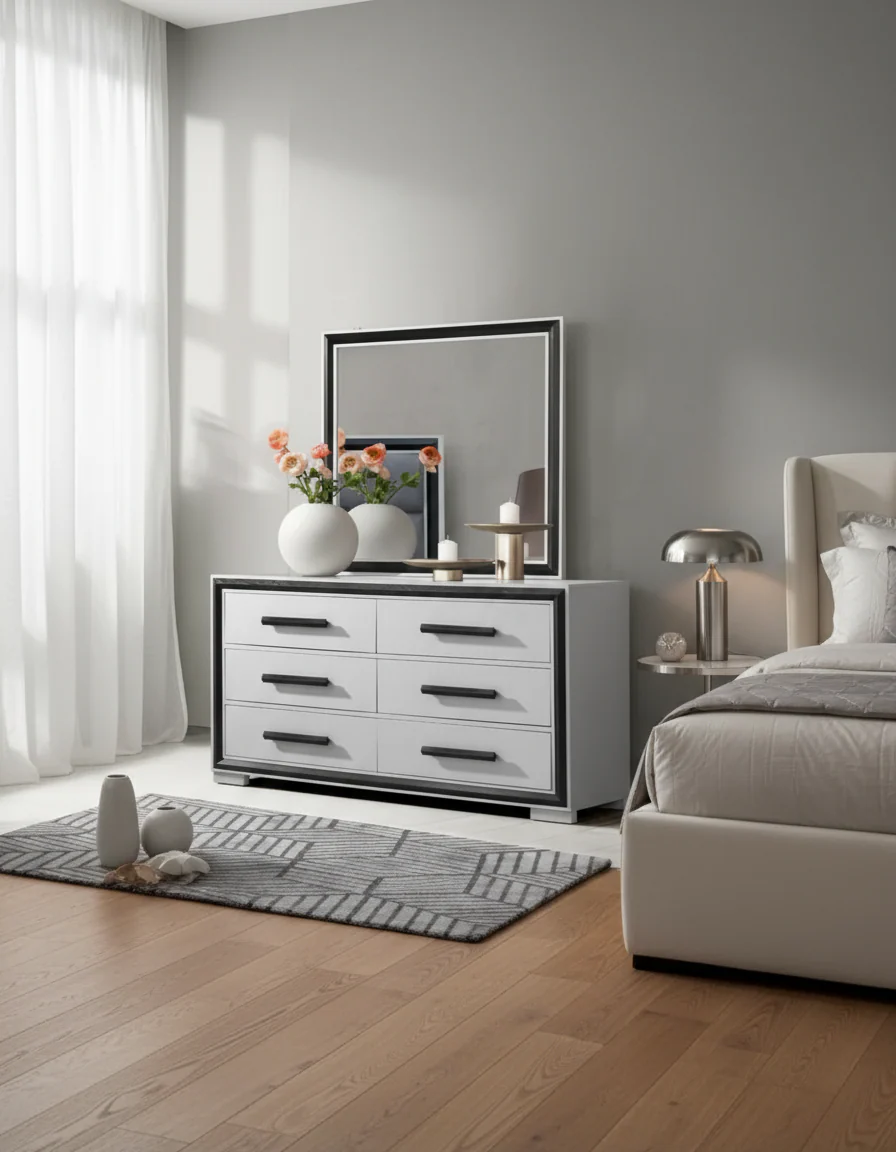 Amelia Dresser Mirror and Bed Choose Your Size!! - Image 3