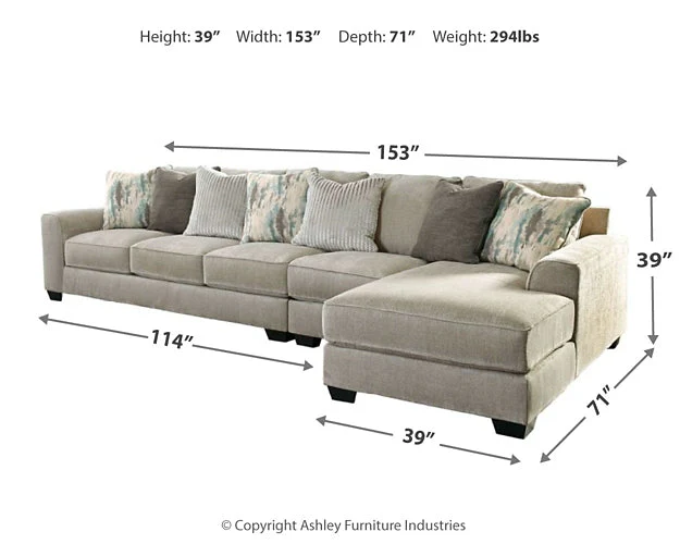 Ardsley 3-Piece Sectional with Chaise - Image 4
