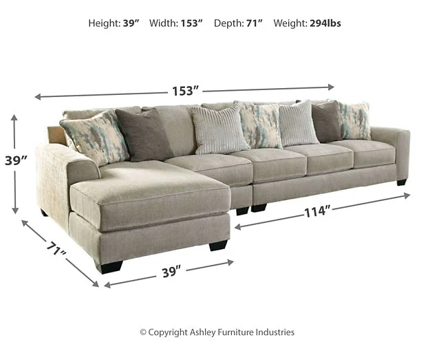 Ardsley 3-Piece Sectional with Chaise - Image 4