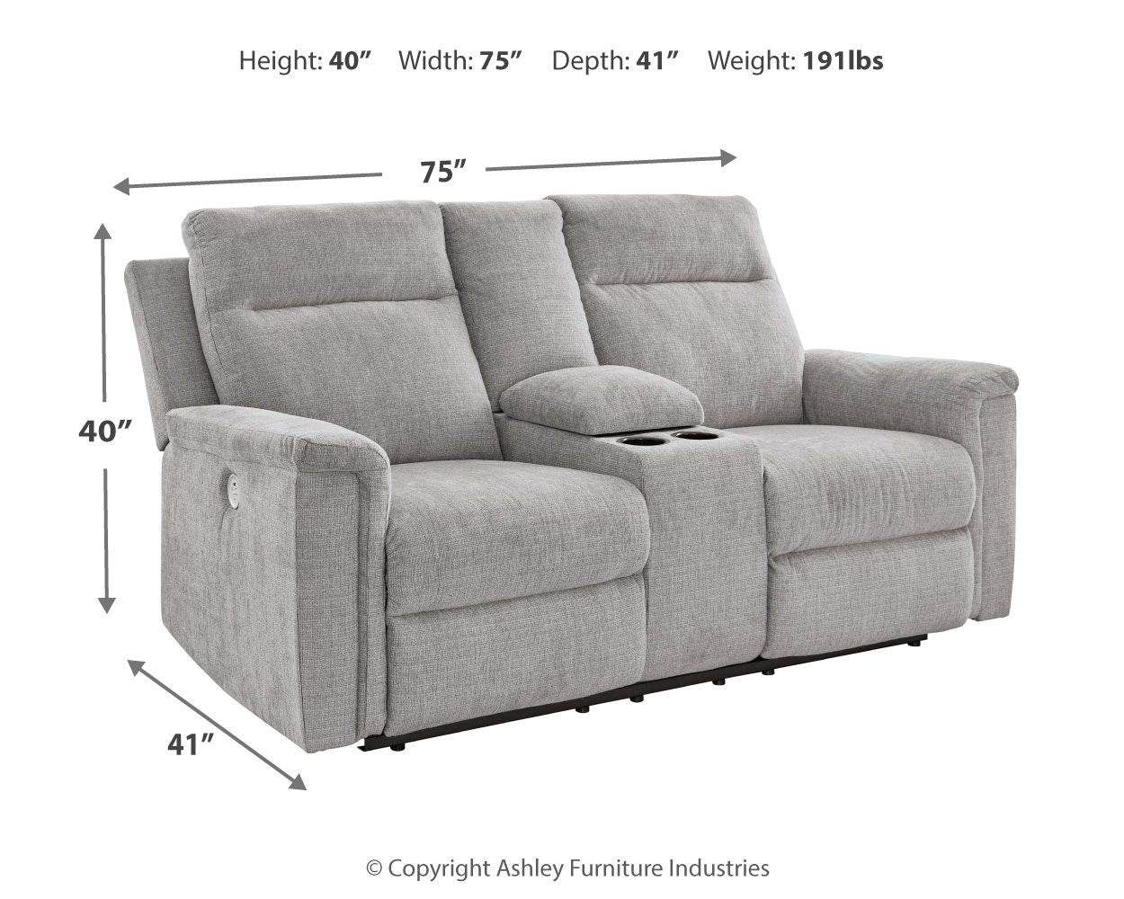 Barnsana - Dbl Power Reclining Loveseat With Console - Image 2