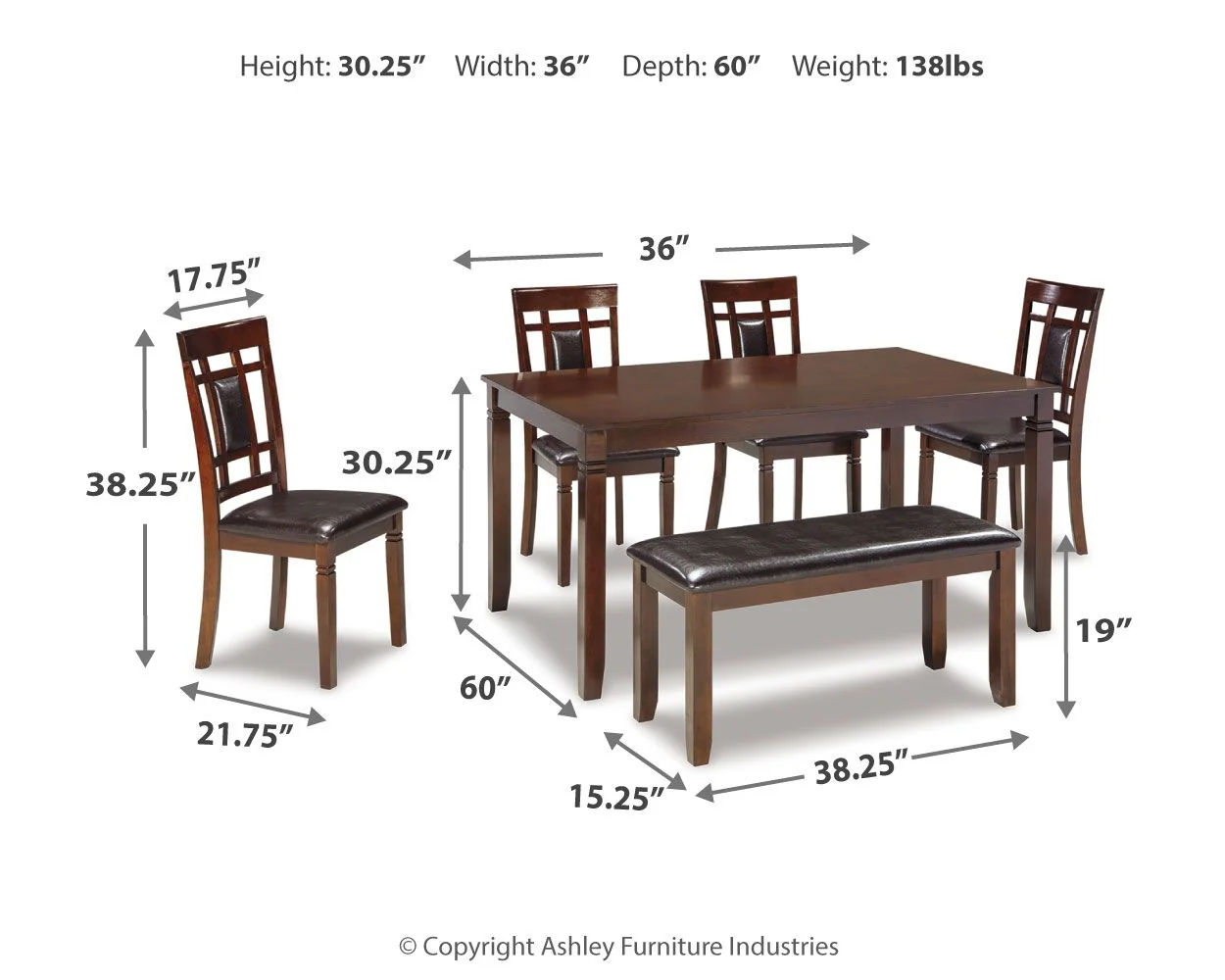 Bennox - Dining Room Table Set (Set of 6) - Brown - Image 4