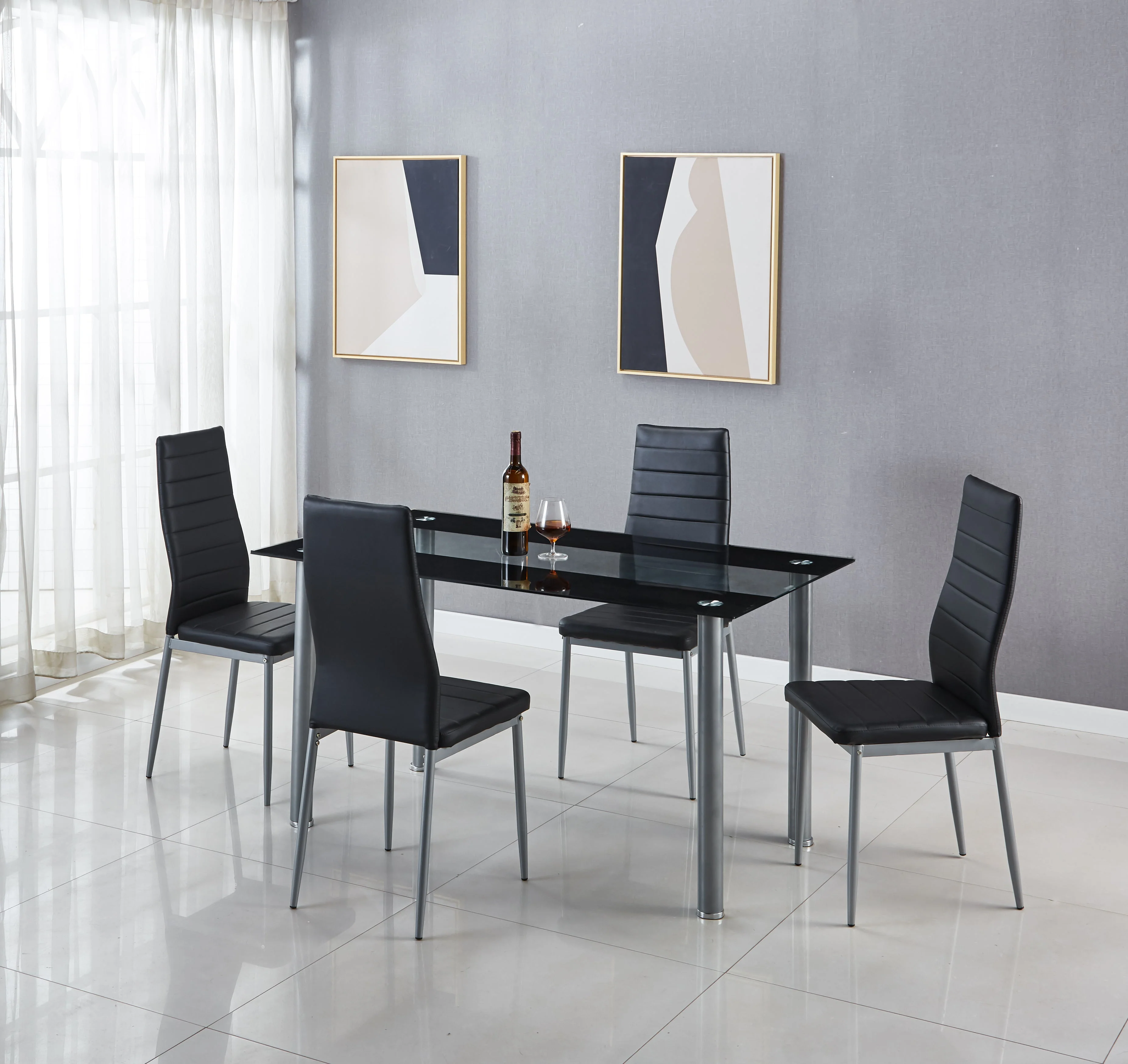 Hilla Glass Table & 4 Chairs - Image 3