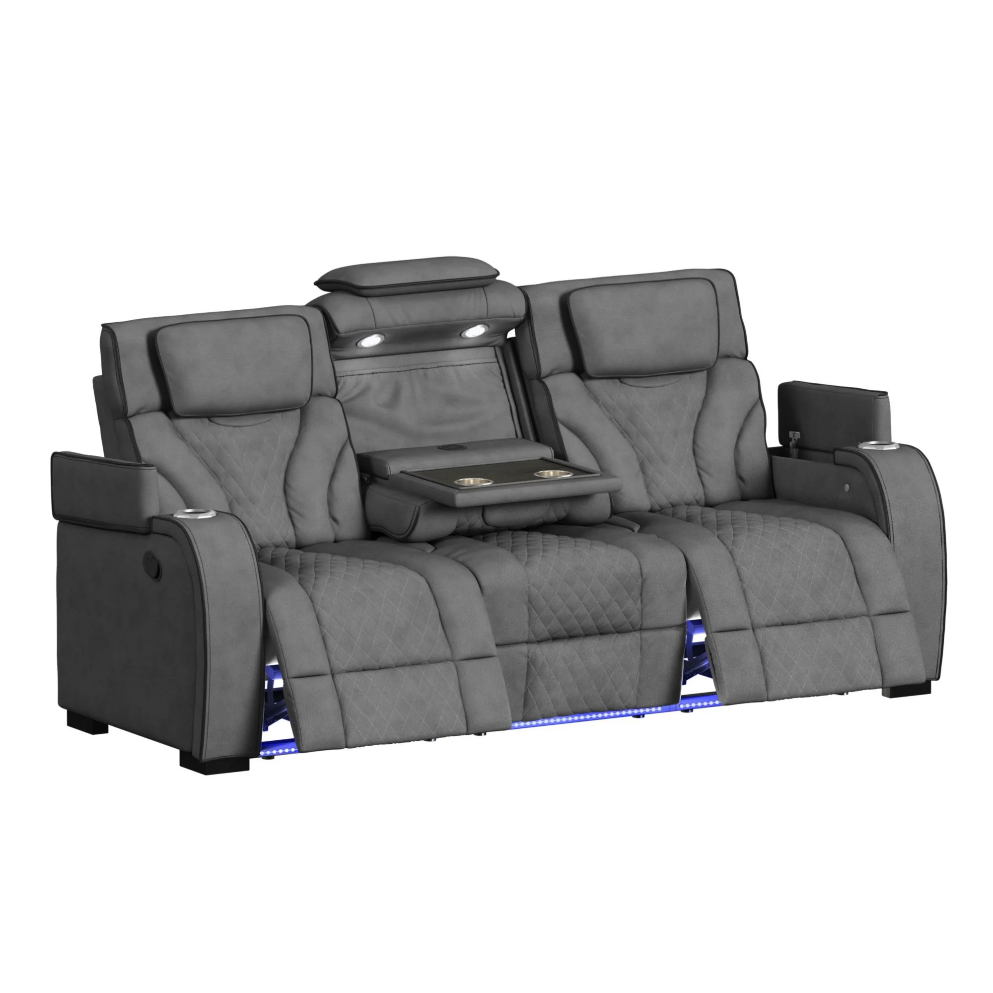 Blitz Reclining Sofa and Loveseat with LED Lights and USB Power - Image 2