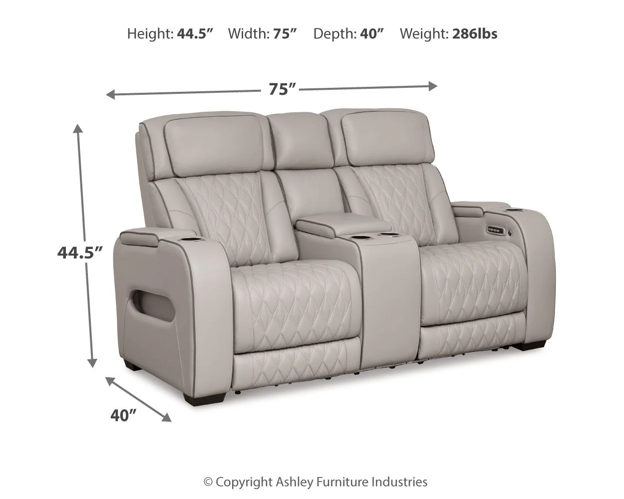 Boyington - Power Reclining Loveseat With Console/Adj Hdrst - Image 3