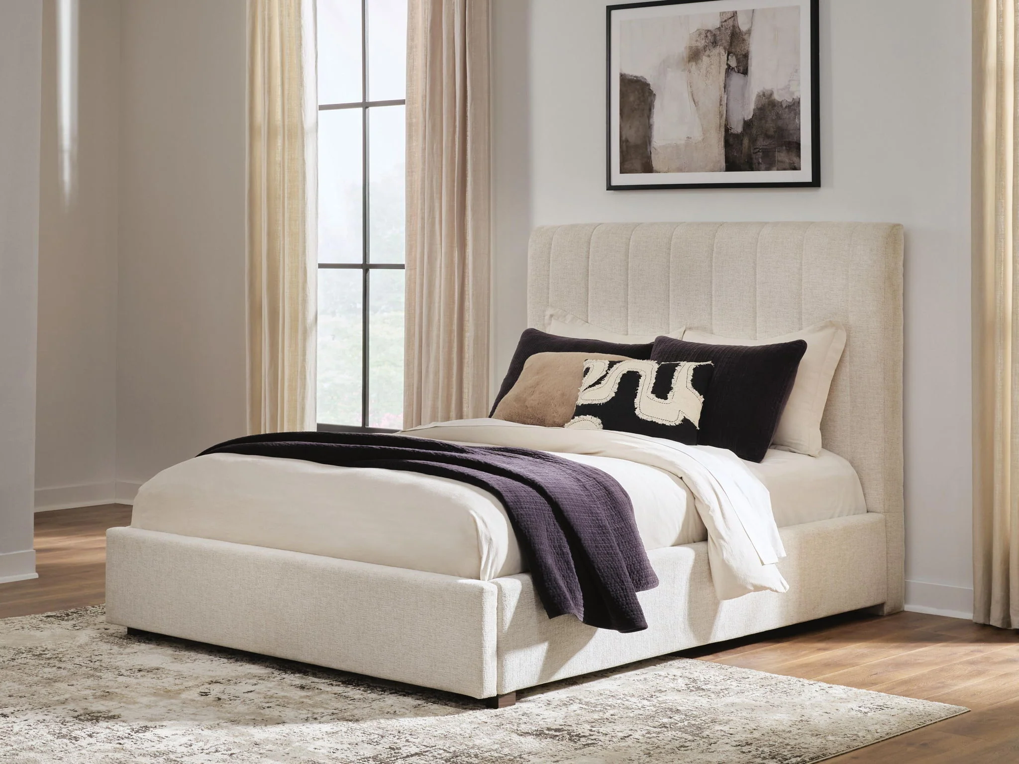 Brizmore - Queen Upholstered Storage Bed - Beige - Image 4