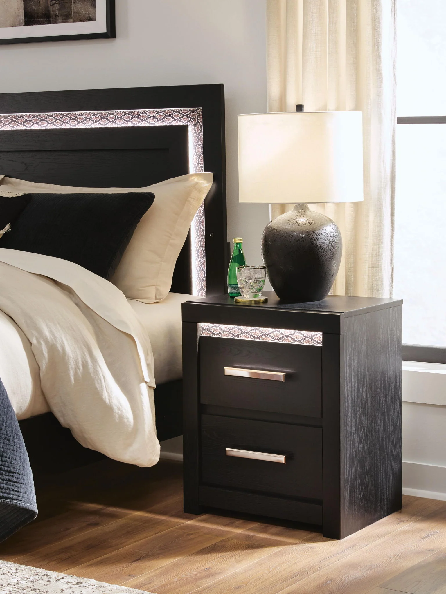 Brizmore - Two Drawer Night Stand - Black - Image 3