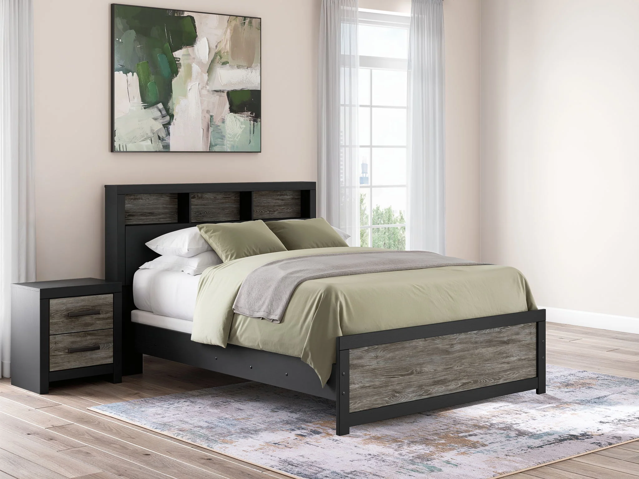 Broachmyn - Lighted Bookcase Panel Bed - Image 4