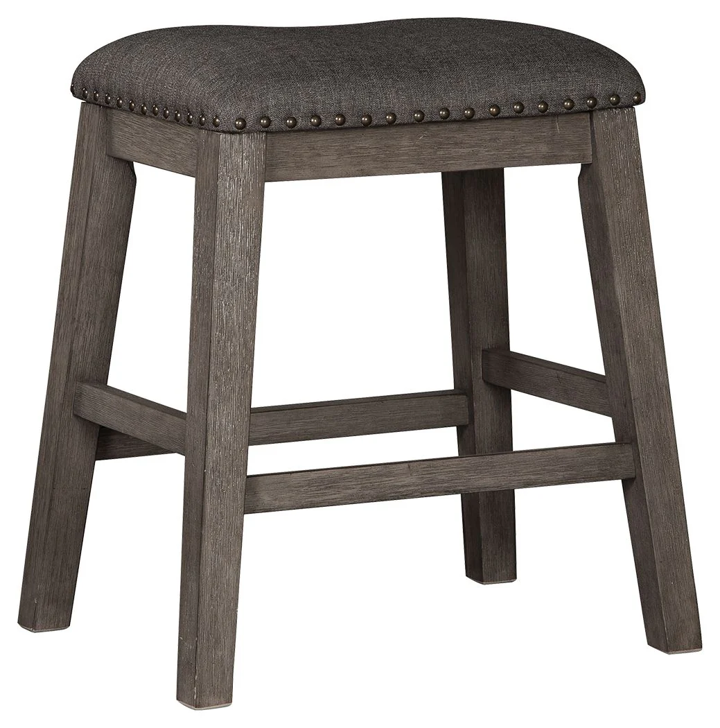 Caitbrook - Upholstered Stool (Set of 2) - Gray - Image 3