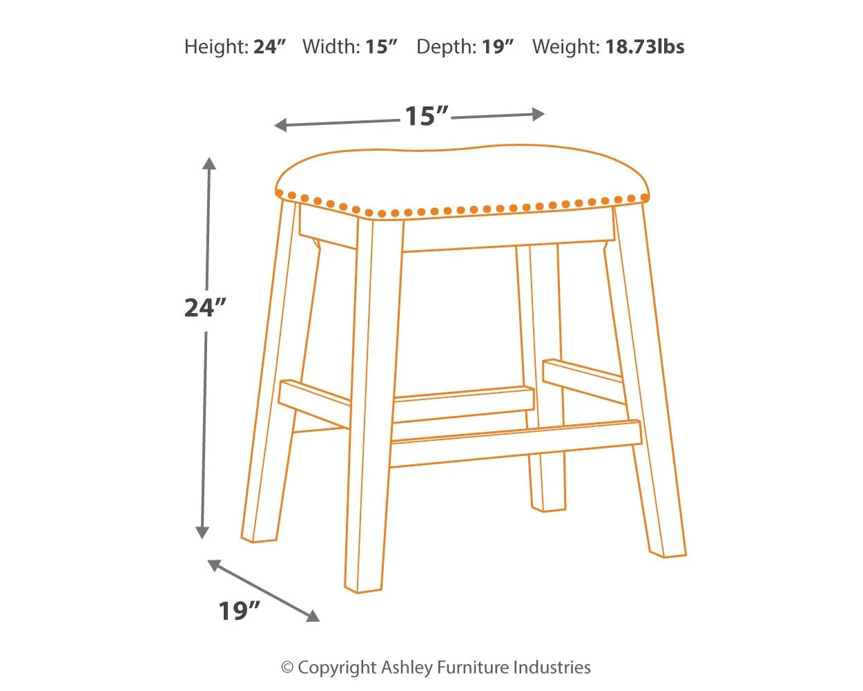 Caitbrook - Upholstered Stool (Set of 2) - Gray - Image 4