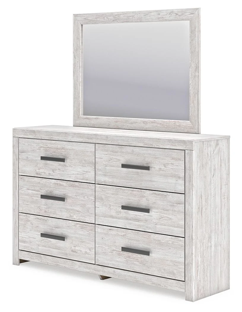 Cayboni - Dresser And Mirror - Whitewash - Image 4