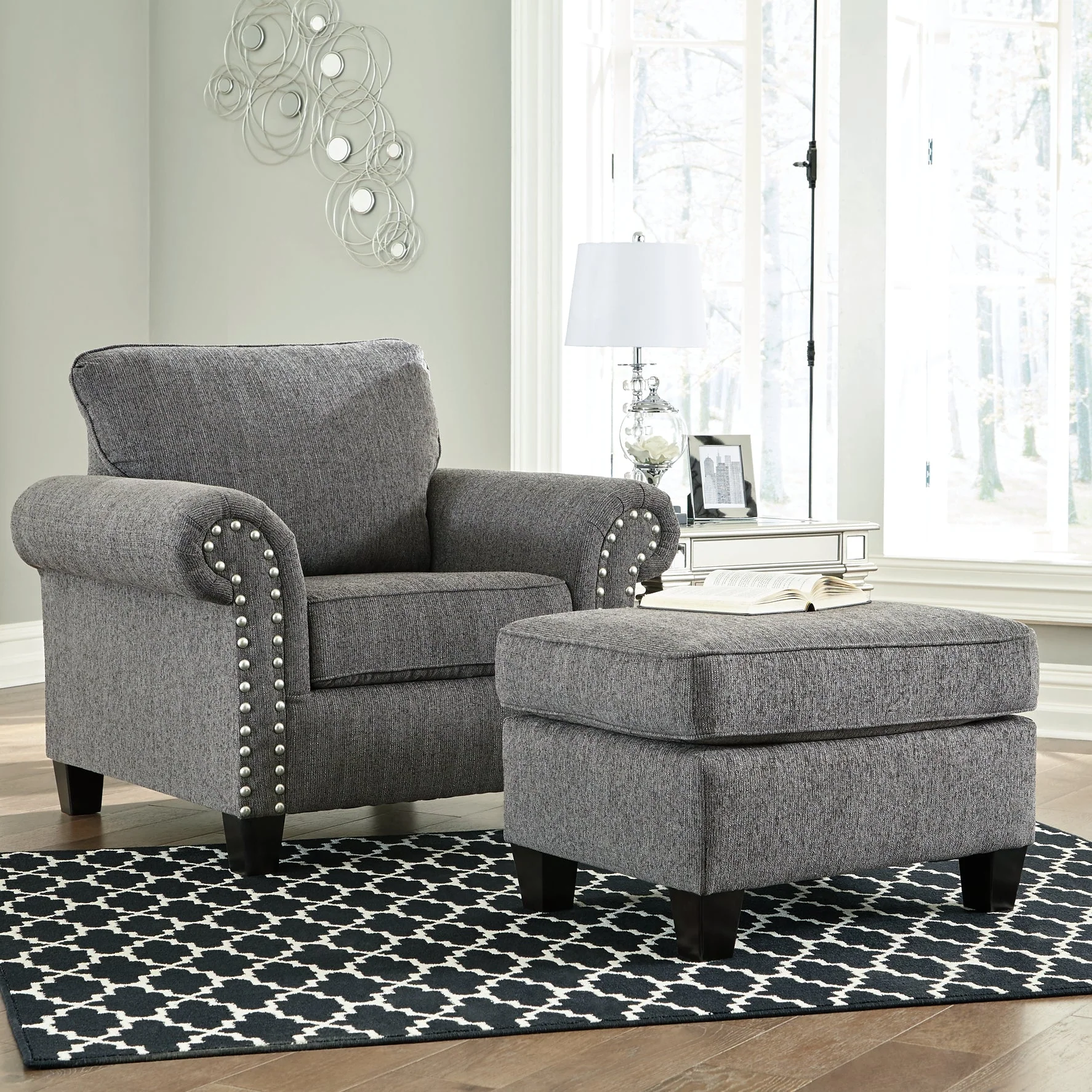Agleno Chair and Ottoman - Image 2