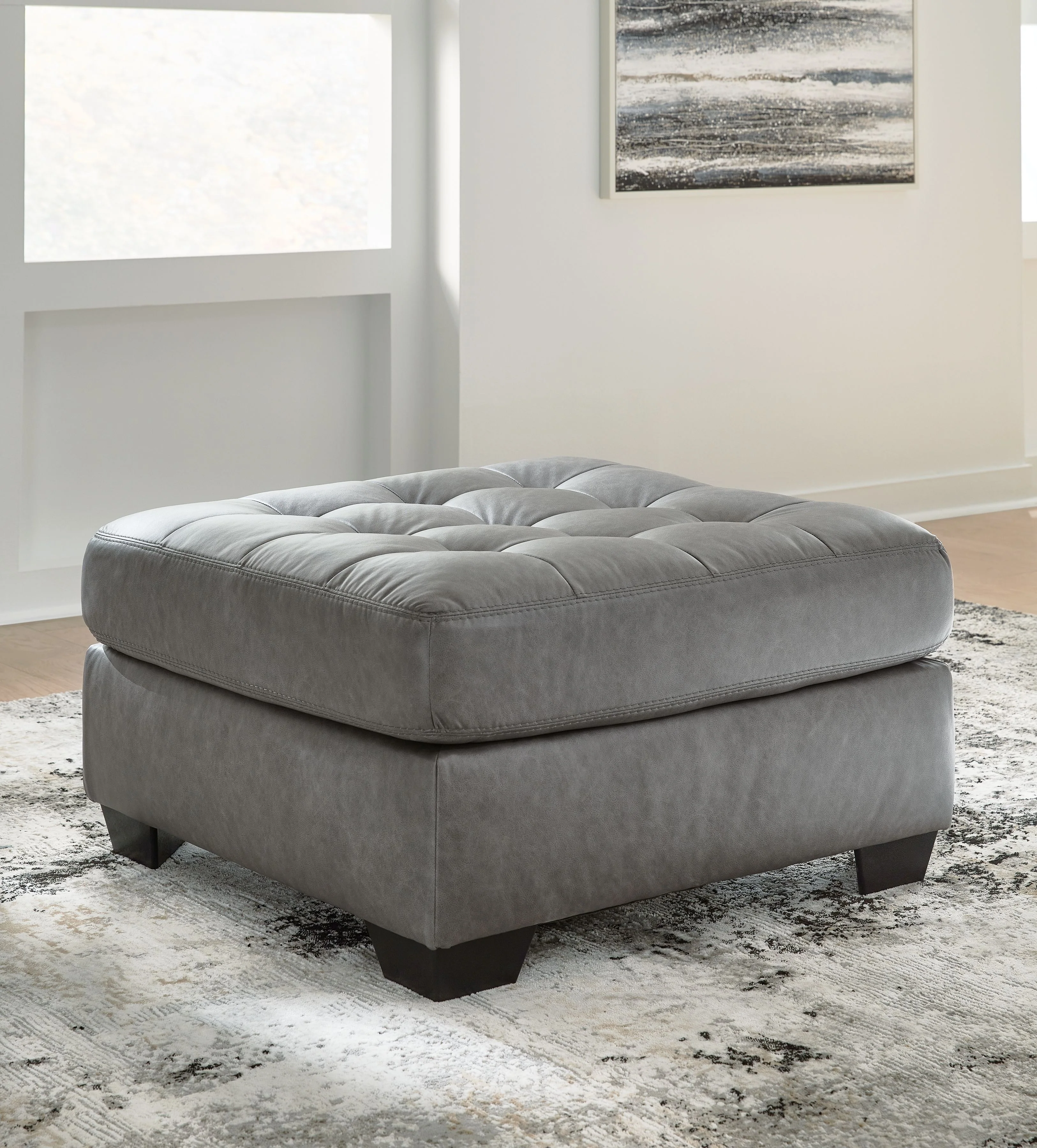 Clairette Court - Oversized Accent Ottoman - Alloy - Image 2