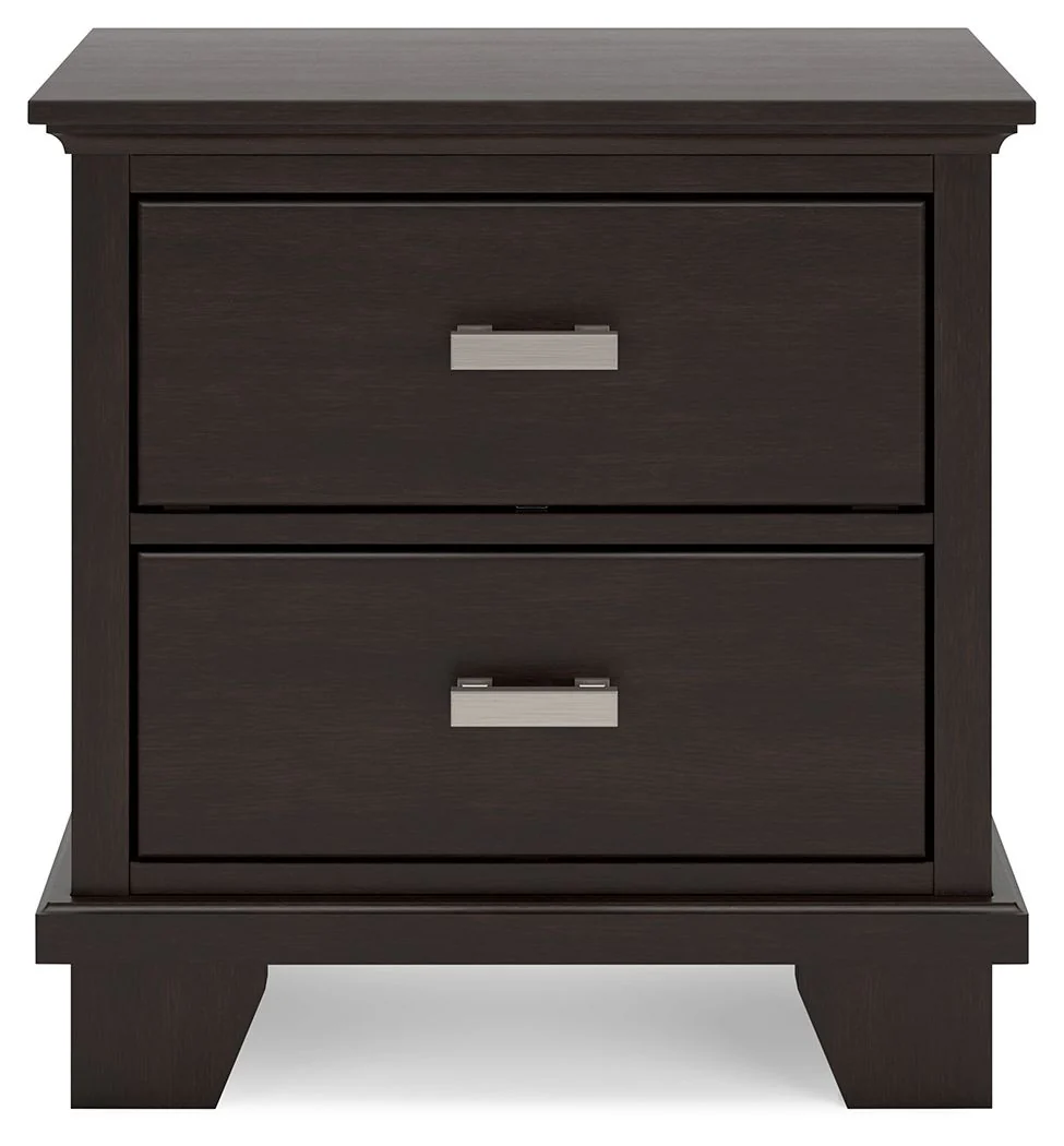 Covetown - Two Drawer Night Stand - Dark Brown