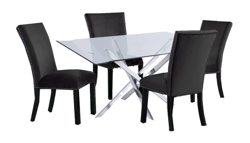 Dejon Table + 4 Black Chairs