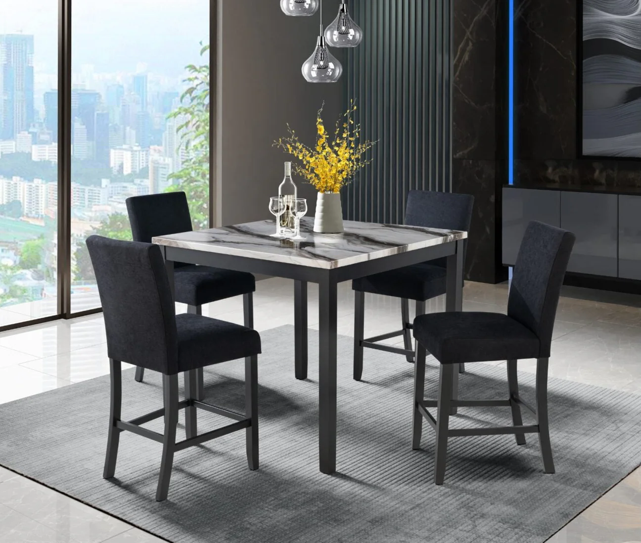 Dalivare Table and 4 Chairs