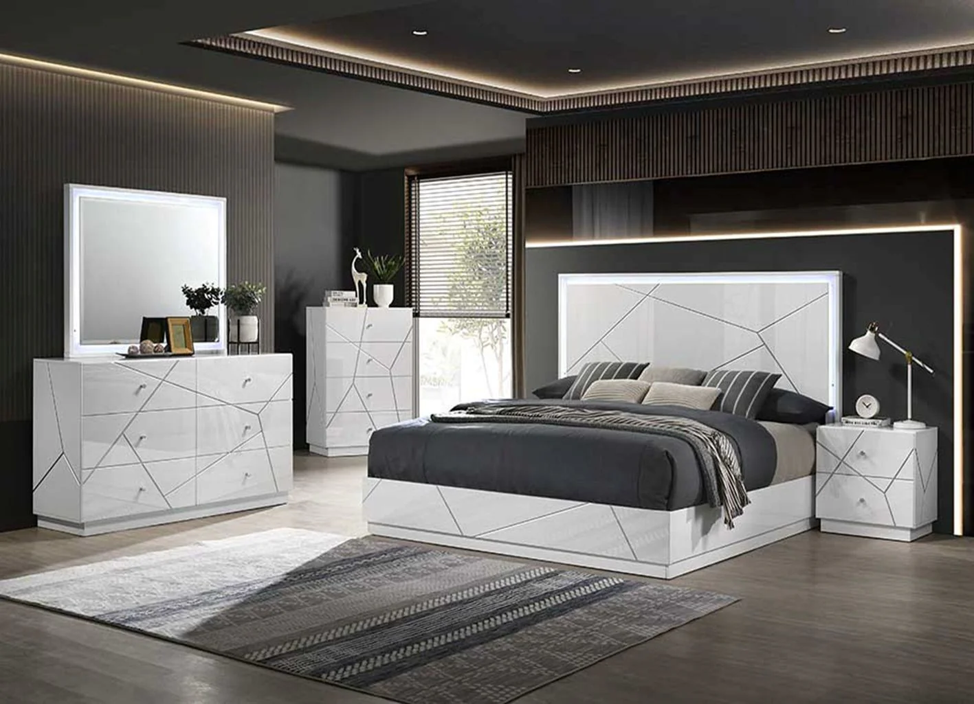 Dante Dresser Mirror and Bed Choose Your Size!!