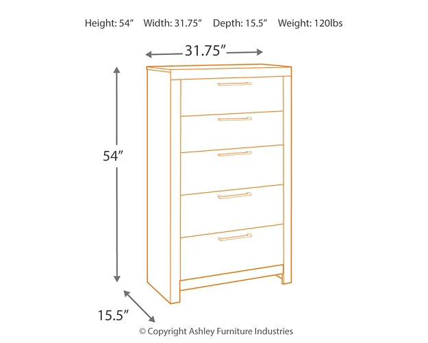 Derekson Five Drawer Chest - Image 5