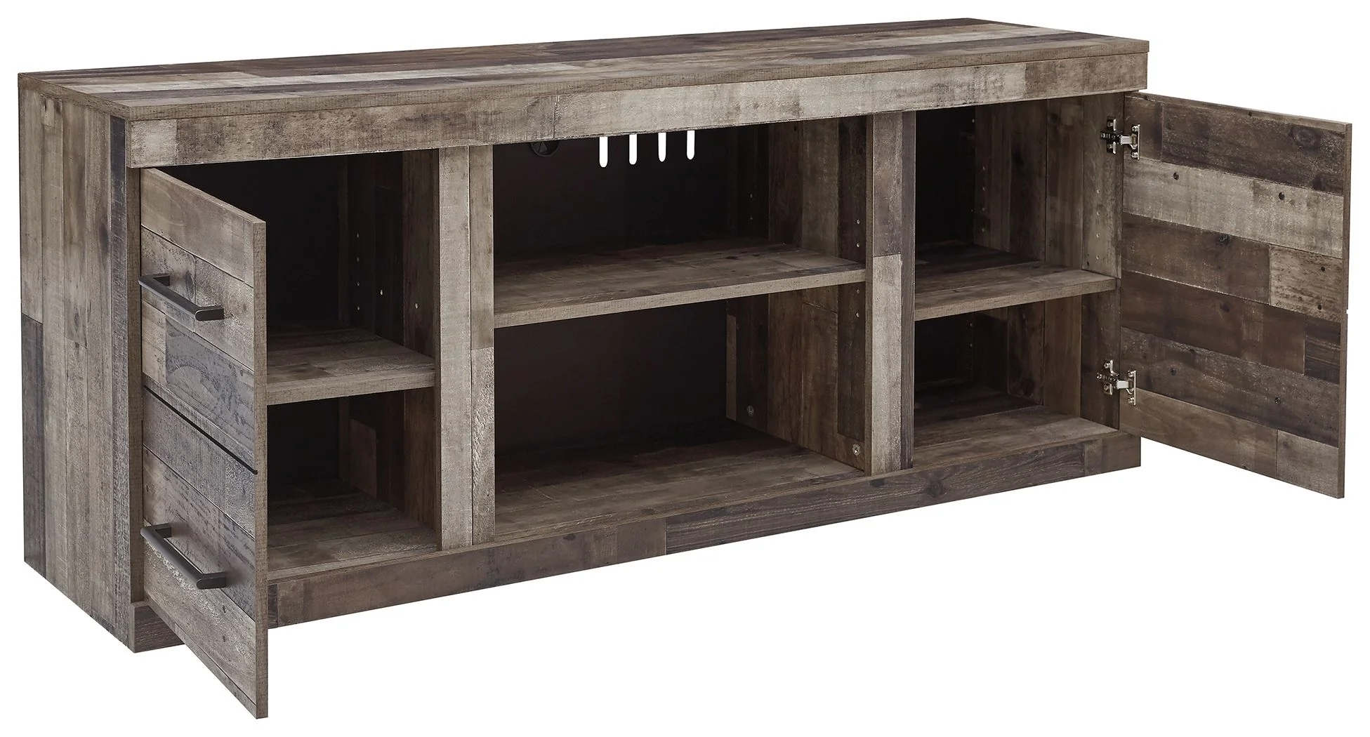 Derekson - LG TV Stand w/Fireplace Option - Multi Gray - Image 3