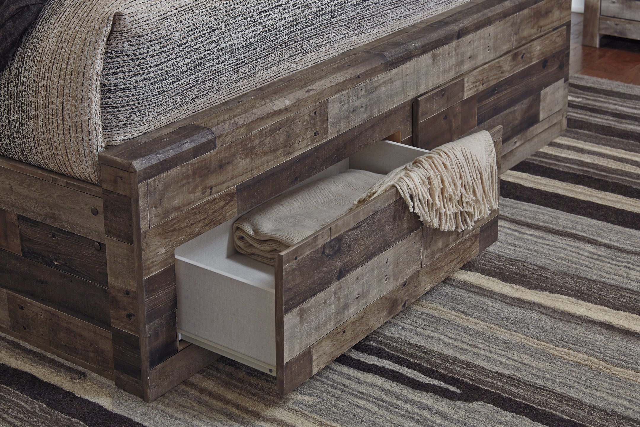 Derekson Queen Panel Bed with 2 Storage Drawers - Image 11