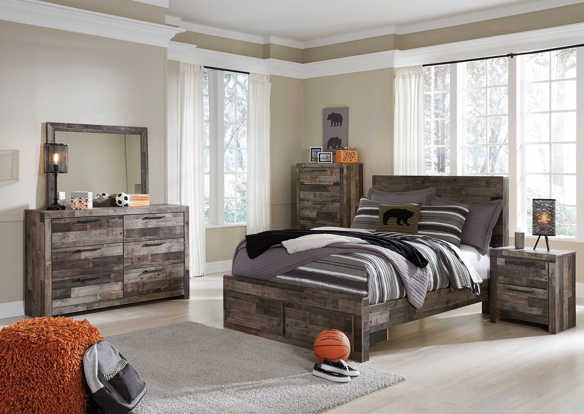 Derekson Queen Panel Bed with 2 Storage Drawers - Image 18