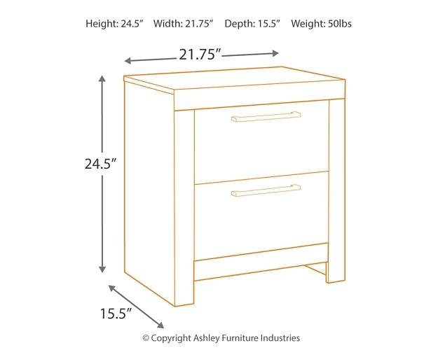 Derekson Two Drawer Night Stand - Image 6