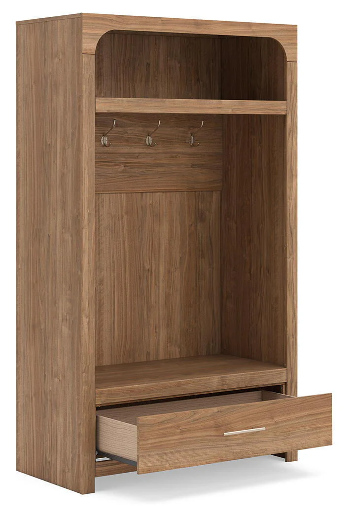 Dovander - Hall Tree With Storage Bench - Brown - Image 2