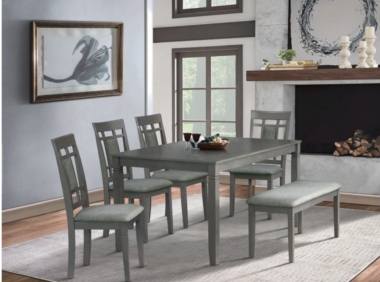 Dusk Dining Table + 4 Chairs + Bench - Image 2