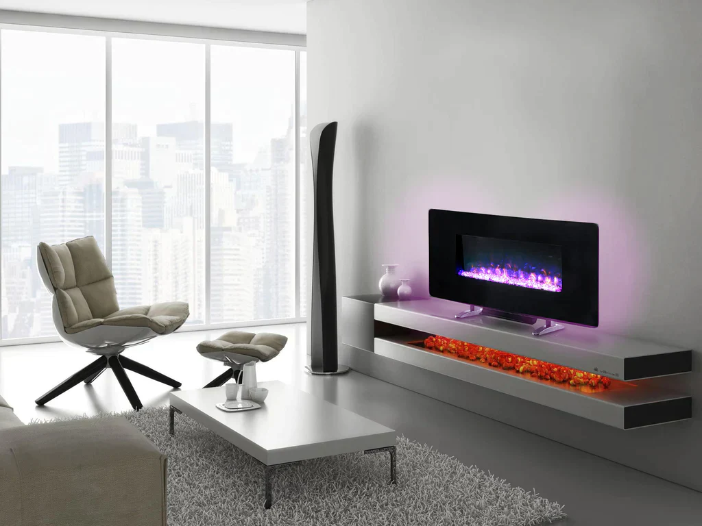 ELECTRONIC FIREPLACE WITH REAL HEAT, BLUETOOTH SPEAKERS & LED MOOD LIGHTING - Image 5