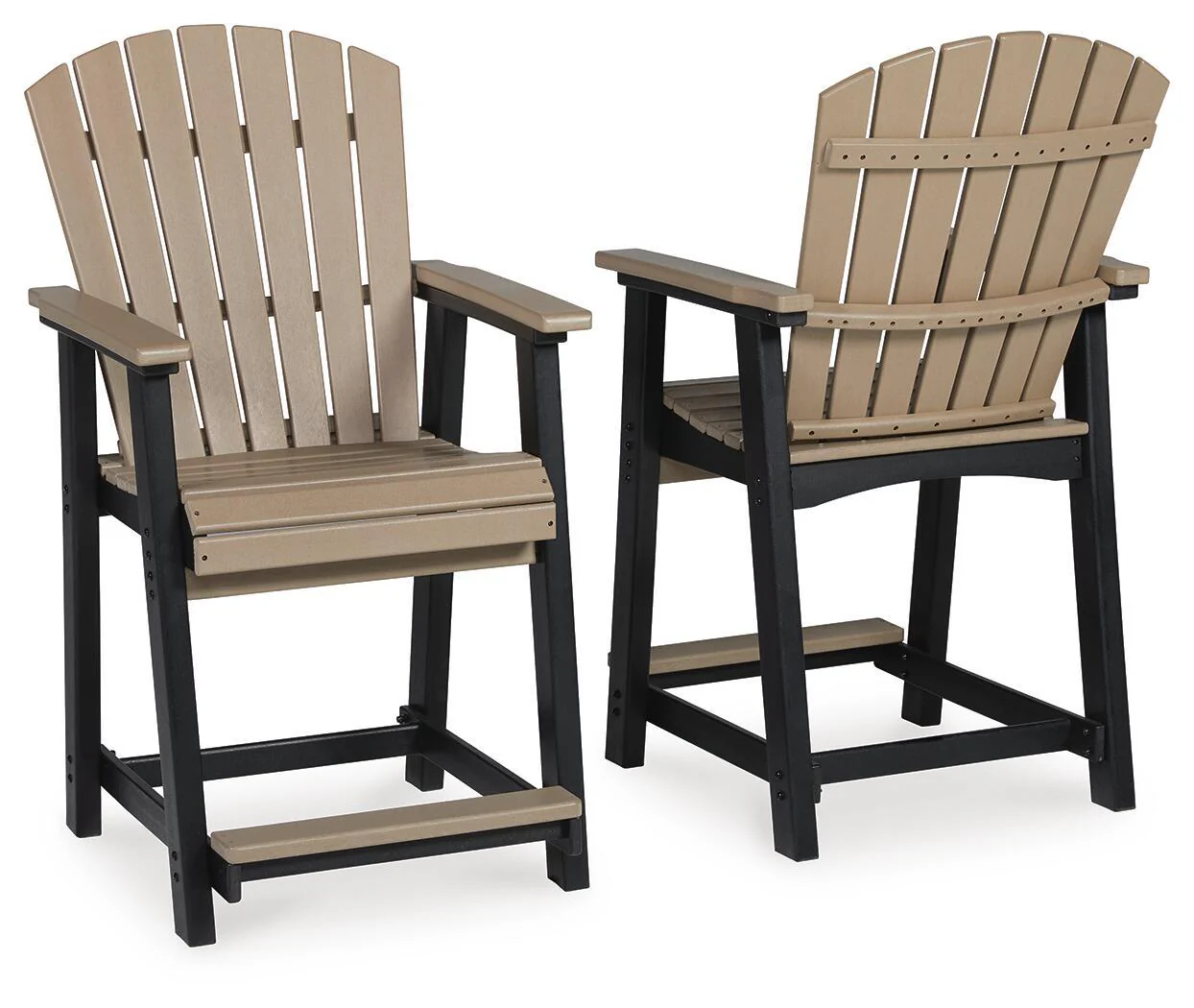 Fairen Trail - Barstool (Set of 2) - Black / Driftwood - Image 3