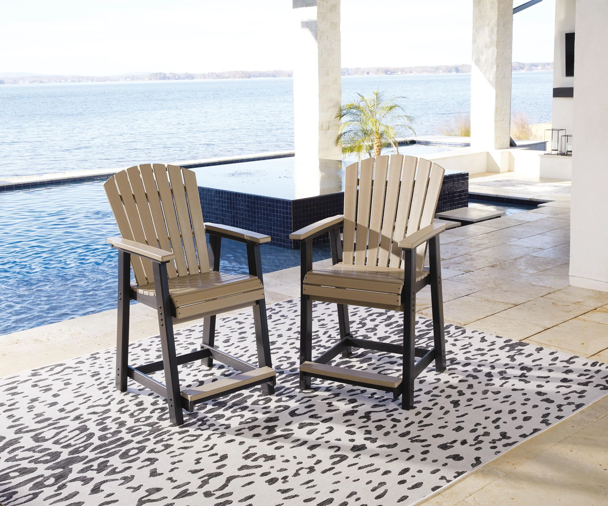 Fairen Trail - Barstool (Set of 2) - Black / Driftwood - Image 4