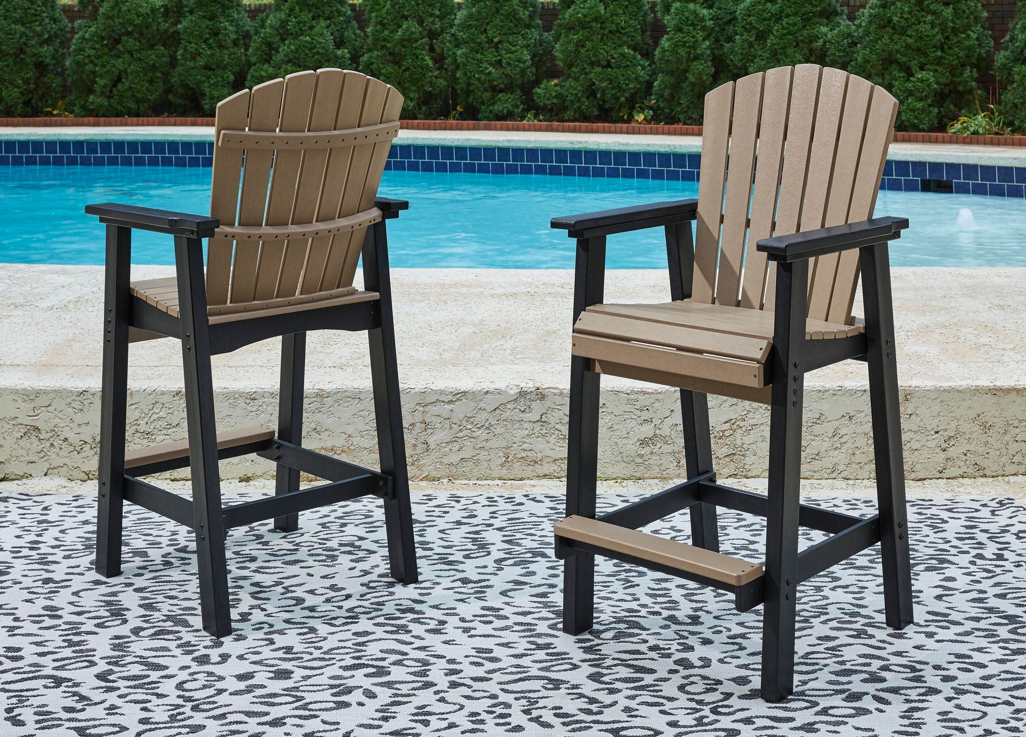 Fairen Trail - Tall Barstool (Set of 2) - Black / Driftwood - Image 3