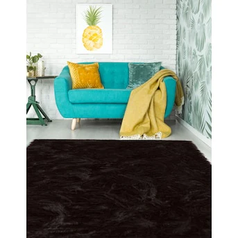 Fluffy Brown Faux Sheep Area Rug 5'X7' - Image 2