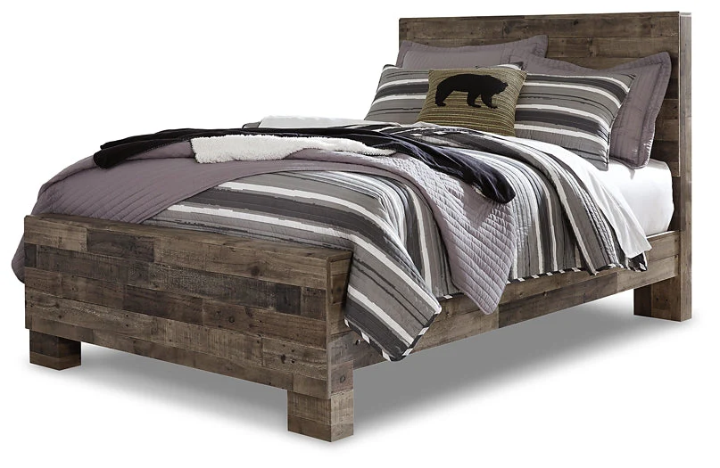Derekson Full Panel Bed with Mirrored Dresser and 2 Nightstands - Image 3