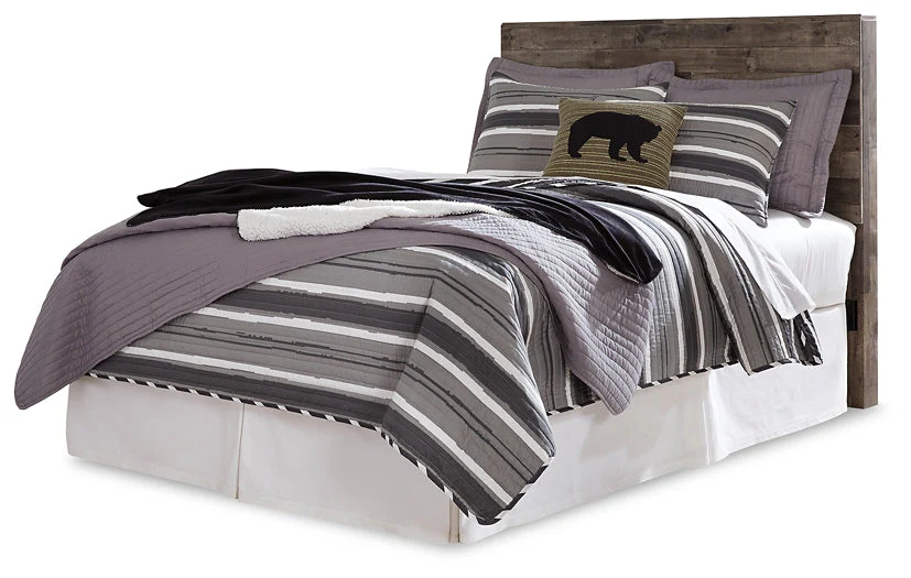 Derekson Full Panel Headboard with Mirrored Dresser and 2 Nightstands - Image 3