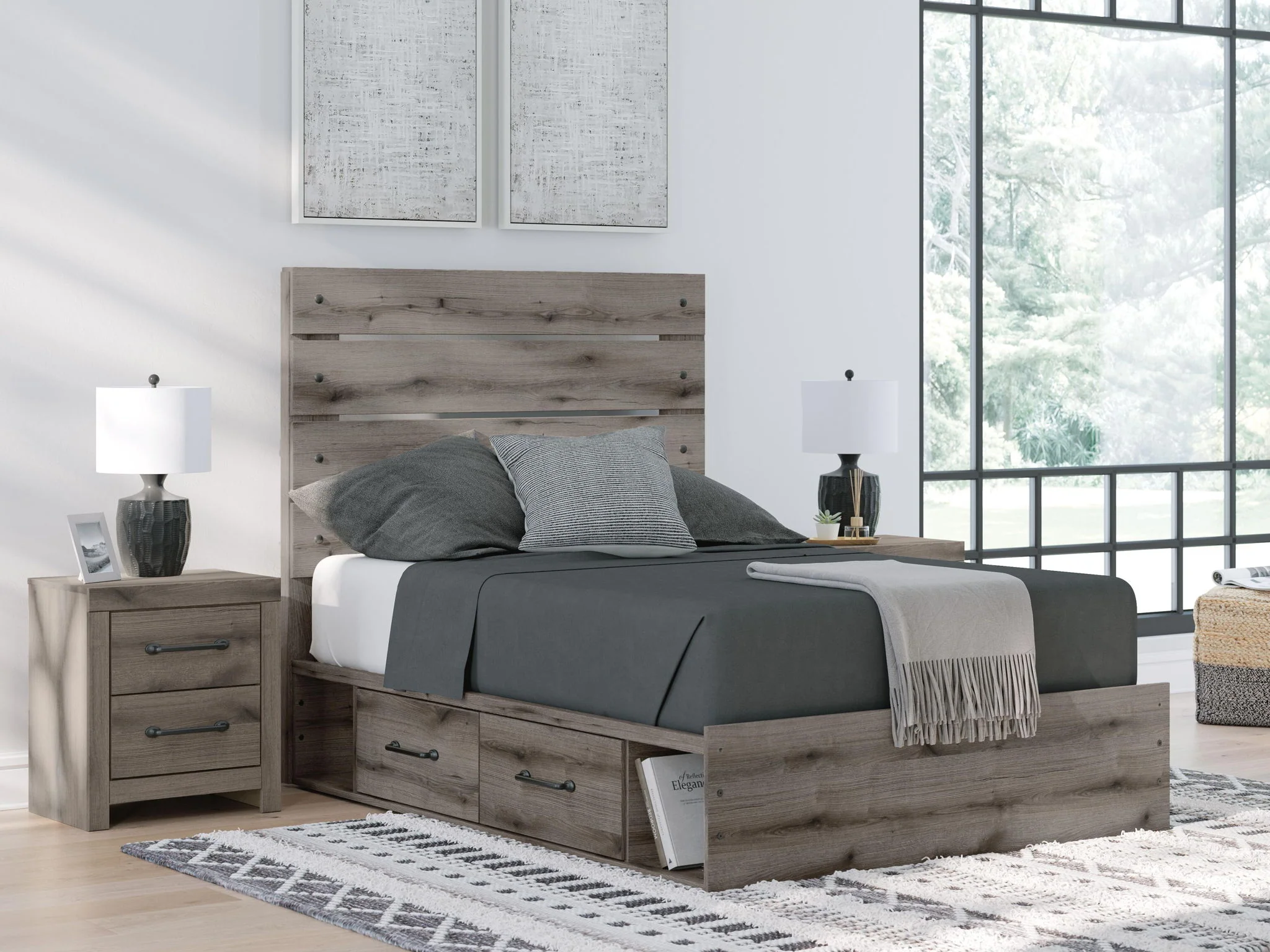 Graystorm - Panel Bed With Storage - Image 4