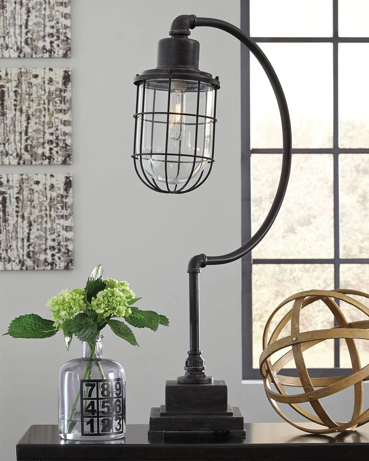 Jae - Metal Desk Lamp - Antique Black - Image 2