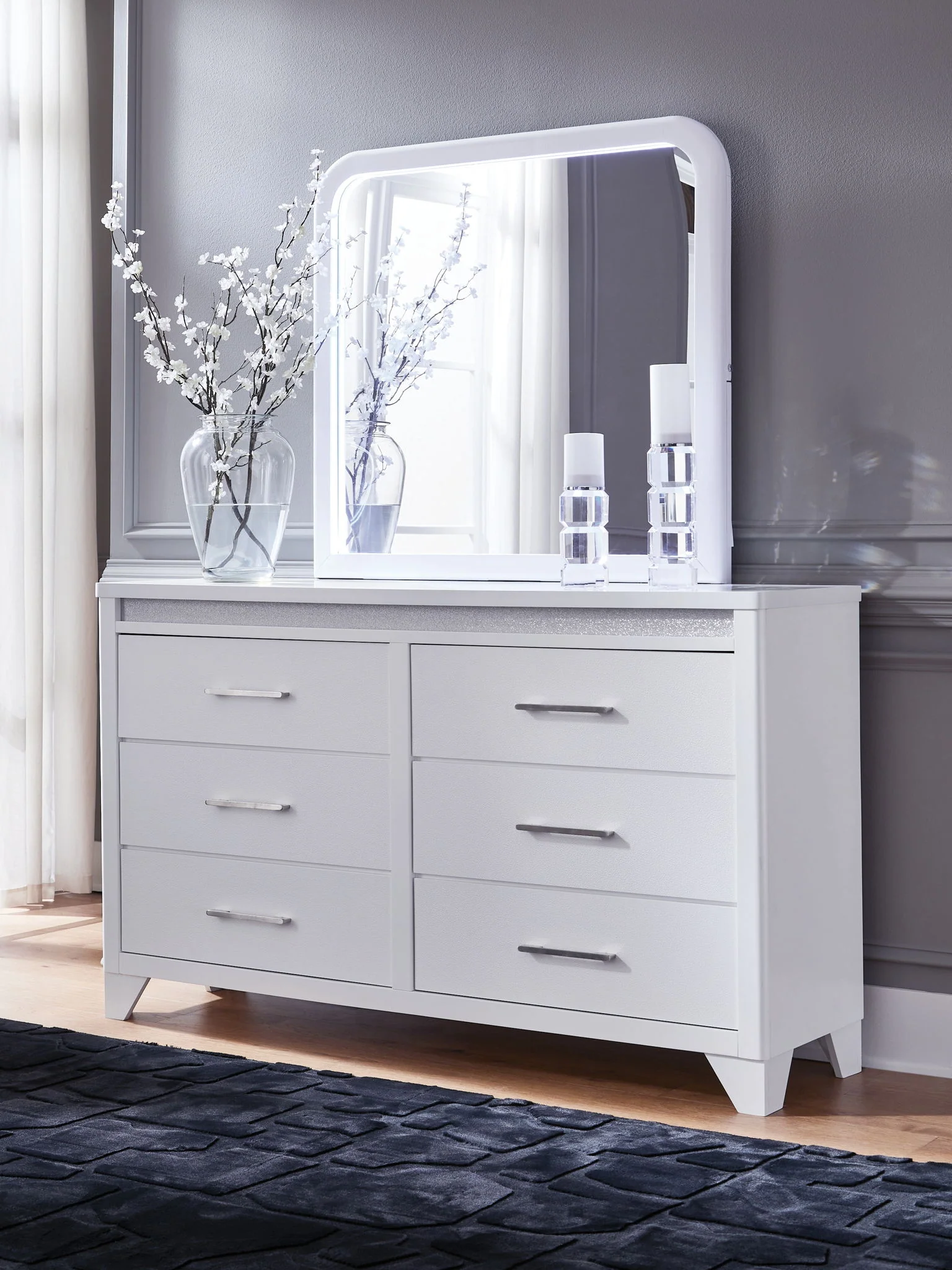 Jarlee - Dresser And Mirror - White - Image 3