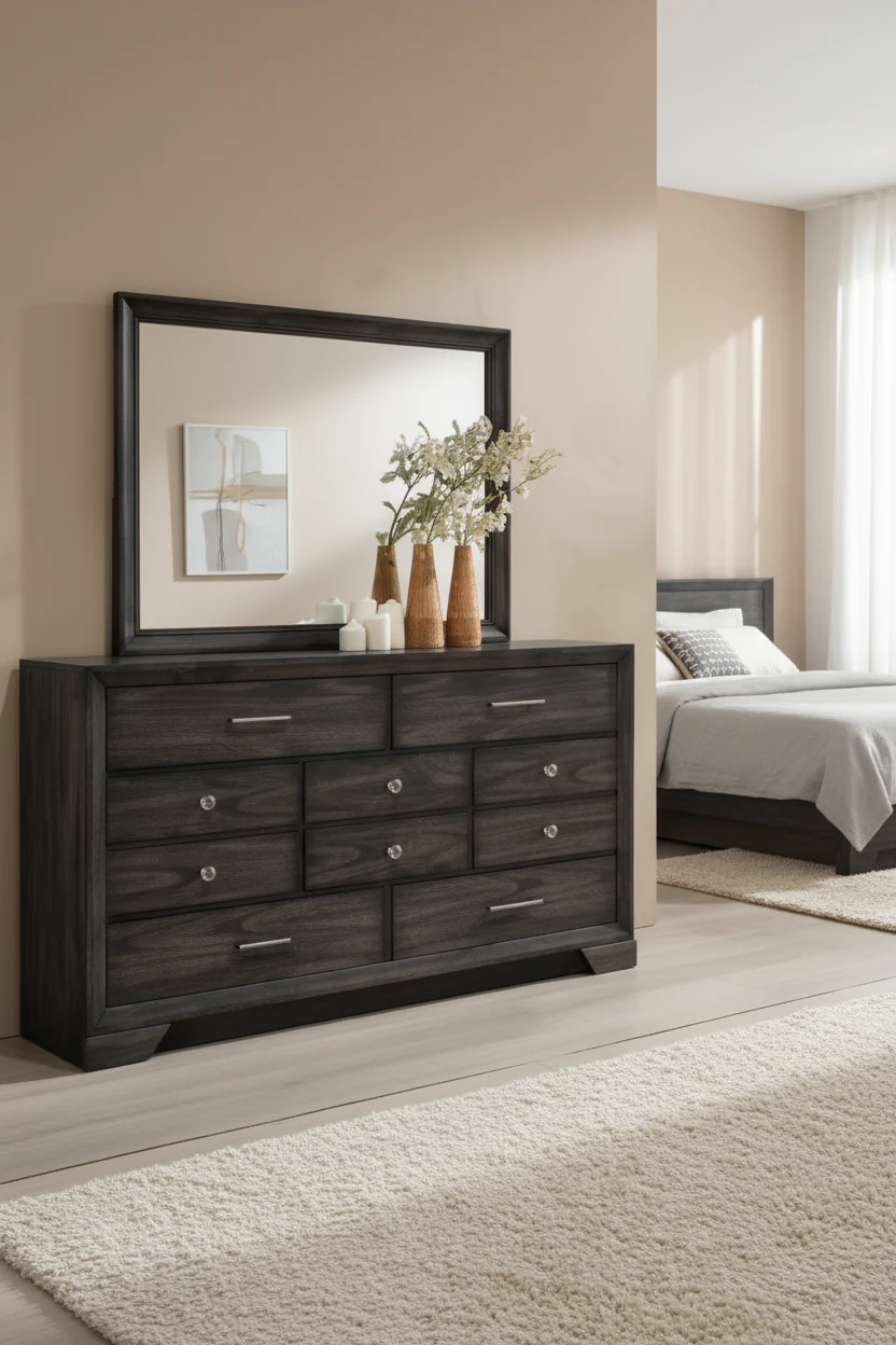 Jaymes Dresser Mirror Bed Frame Choose Your Size!! - Image 3