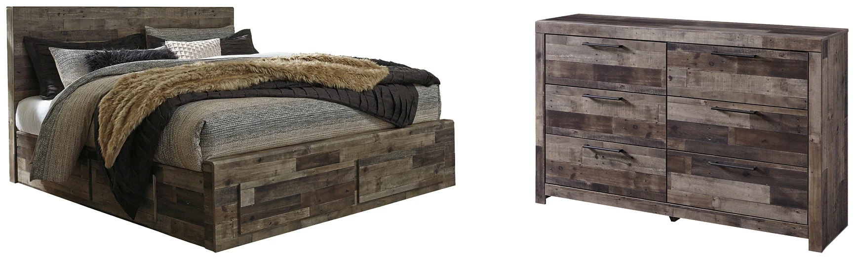 Derekson King Panel Bed with 6 Storage Drawers with Dresser - Image 2